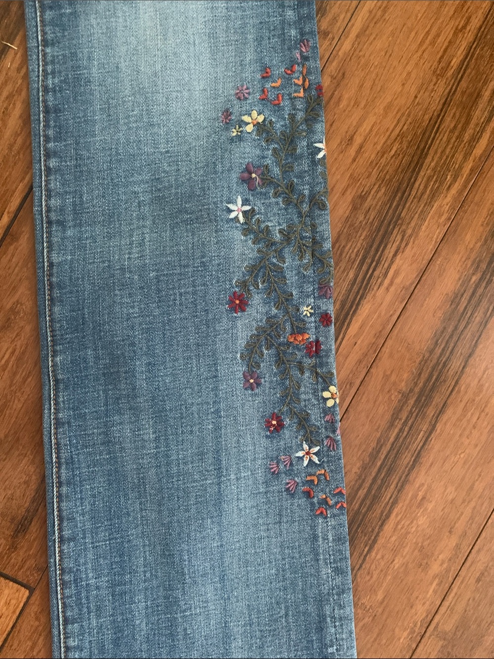 DRIFTWOOD Light Blue Embroidered Wide-Leg Jeans - Picture 6 of 10